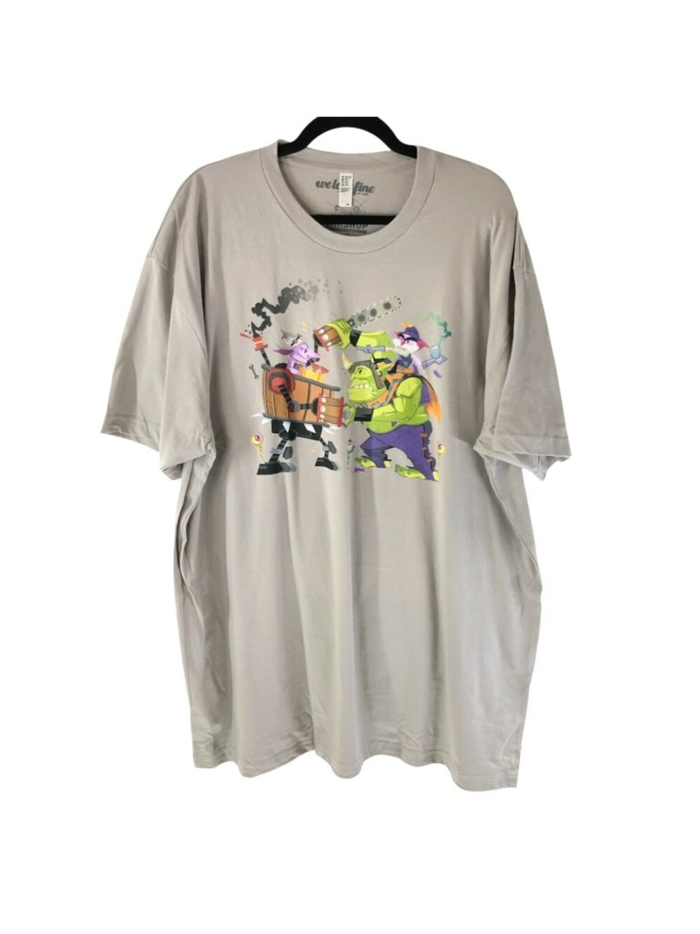 WeLoveFine Dota 2 Mens T Shirt Characters Crew Short Sleeve Gray 3XL